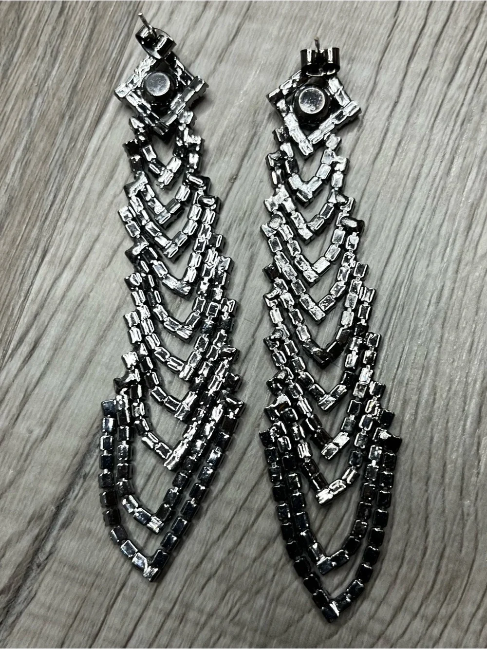 Black Crystal Drop Earrings